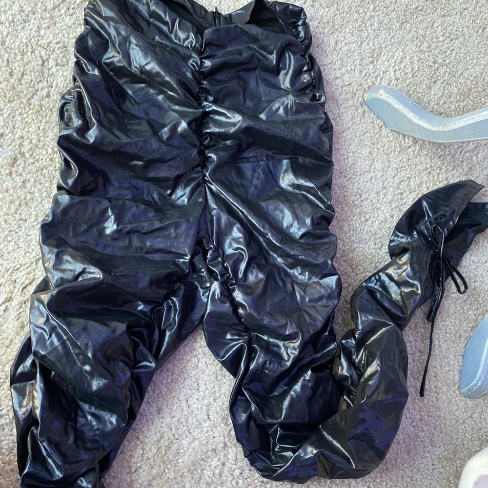 Shein Faux Leather Scrunch Pants